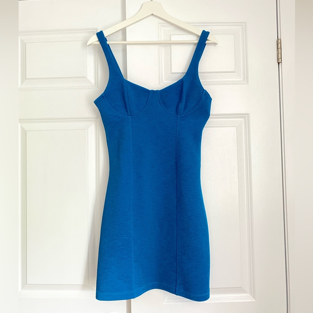 Zara Cerulean Blue Mini Dress